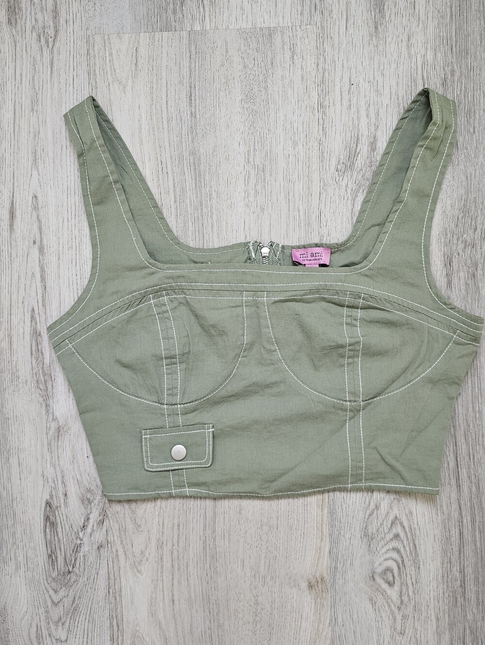 New Miami Crop Corset Cotton Zip Crop Top